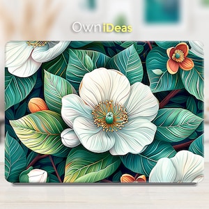 Dell laptop skin wit bloemdessin gepersonaliseerd schattig sticker cadeau past op XPs Latitude Inspiron Vostro Alienware Precision G-serie