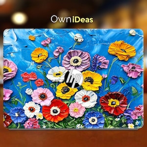 HP Pavilion Laptop Protective Film Colorful Oil Painting Flower Design Personalized Gift for Spectre Envy Victus Omen Zbook Probook Series