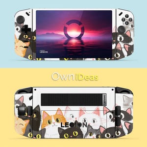 Lenovo Legion Go Decal Sticker with Transparent Case Cute Cat Unite Design Christmas Gift for Girlfriend Legion Go Legion Go S