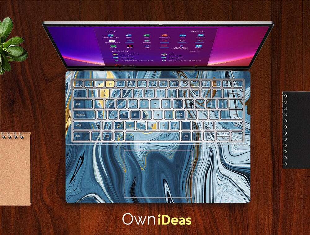 パビリオン Dell Xps Laptop Skin Blue Marble Texture Design Personalized