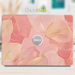 Dell Laptop Decal Pink Leaf Design Personalized Gift Custom Decal for XPS Latitude Inspiron Vostro Alienware Precision G Series