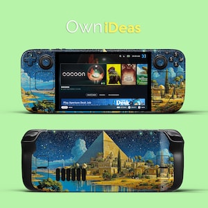 Custom Steam Deck Oled Skins mit Klarsichthülle Sternennacht Pyramide Einzigartige Geschenkidee für Freundinnen