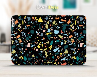 Funda protectora para portátil Lenovo Yoga, accesorios, diseño de terrazo negro, regalo personalizado, compatible con Yoga, Thinkpad, Thinkbook, Ideapad Legion Slim