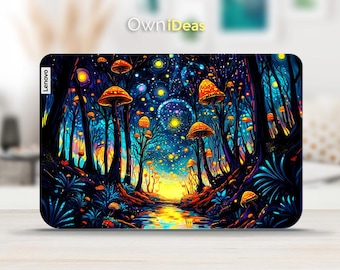 Lenovo Slim 7 laptopbeschermende sticker paddenstoelpatroon cadeau voor vrouwen Vinylsticker voor yoga Thinkpad Thinkbook Ideapad Legion Series