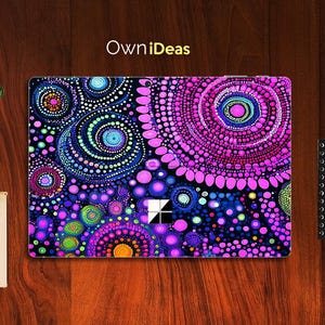 Surface Pro 9 Decal Purple Circle Design Personalized Gift for Girlfriend for Surface Pro 9 8 7 6 5 4 3 X, Surface Go, Surface Go 2, Go 3