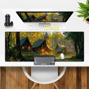 Ölmalerei-Stil Schreibtischmatte Reethaus Design Bürozubehör Benutzerdefinierte Mauspad Großes RGB-Licht Personalisierte Mausspiel-Mauspad