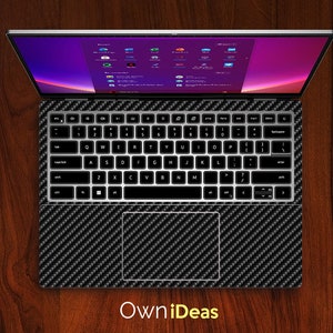 Dell Laptop Skin Fiber Black Solid Color Personalized Individualized Gift Fits Xps Latitude Inspiron Vostro Alienware Precision G Series image 3