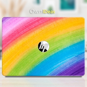hp laptop skins, rainbow oil painting personalized gift, Fits HP Spectre, Envy, Pavilion, Victus, Omen, Hp laptop, Zbook, Elite, Probook