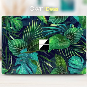 Surface Book 3-skal, gröna blad, anpassningsbara personliga presenter, passar Surface Laptop 2, 3, 4, 5 och Surface Book 2, 3, 15 tum och 13 tum.