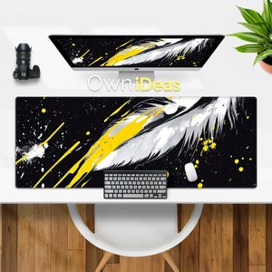 Tintenspritzer Feder Schreibtischmatte Bürozubehör Cooles Design Benutzerdefinierte Mauspad Großes RGB Licht Personalisierte Maus Gaming Mauspad