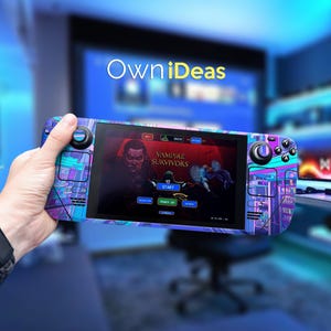 Steam Deck Oled Skin Purple Street Pattern Vinyl Sticker for Steam Deck Clear Case and Steam Deck Oled