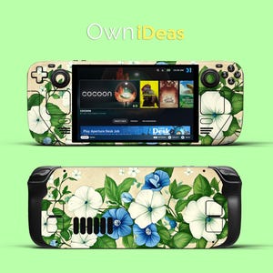 Steam Deck Clear Shell Steam Skin Flower Design Vinyl Sticker for Steam Deck Case and Steam Deck Oled