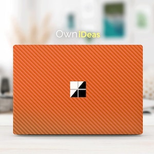 Surface Laptop Sticker Fiber Orange Solid Pattern Personalized Gift for Surface Laptop 2,3,4,5 and Surface Book 2,3