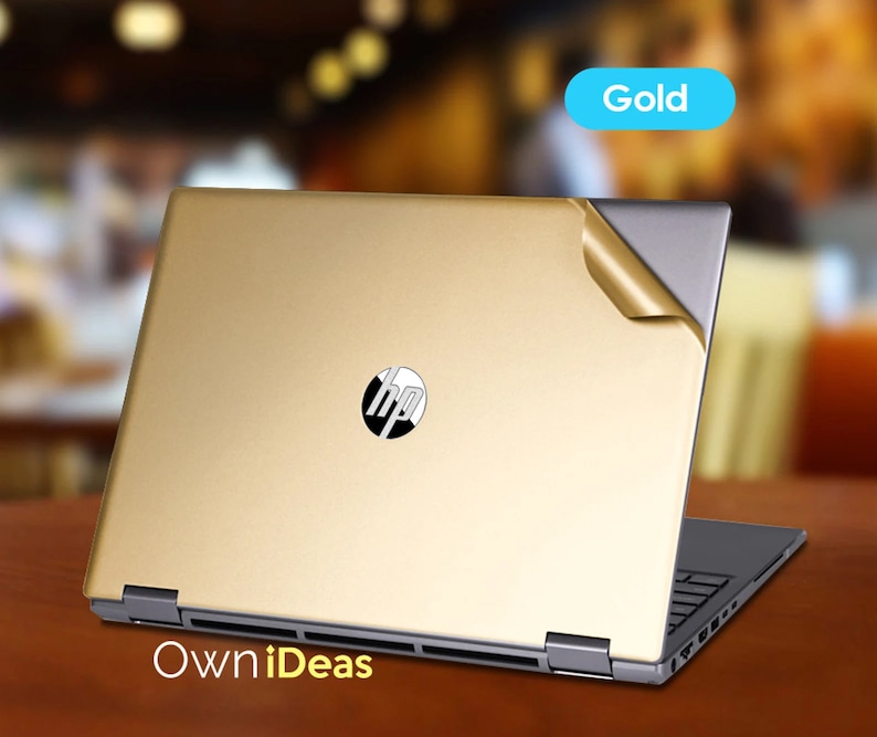 HP Laptop Skin Unique Gift Fiber Matt Leather Black Gold Rose Silver