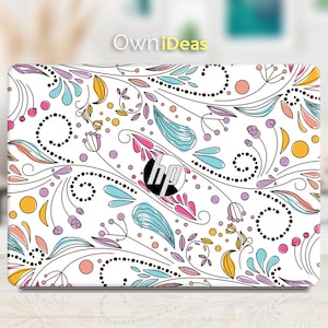 Hp Keyword Laptop Protector Skin White Flowers Design Personalized Gift Fits Spectre Envy Pavilion Victus Omen Zbook Elite Probook