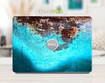 dell laptop skin, blue metal style personalized Customizable gift,  Fits XPS, Latitude, Inspiron, Vostro, Alienware, Precision, G Series