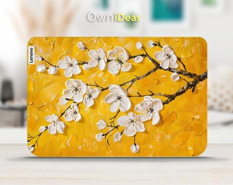 Lenovo Laptop Sticker White Flower Design Personalized Gift for Sister Vinyl Sticker for Yoga ThinkPad ThinkBook IdeaPad Legion Slim Series