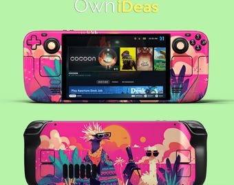 Steam Deck Skin Pink Bird Friends Design Vinyl Sticker, Customizable Birthday Gift, Suitable for Steam Deck and Steam Deck Oled