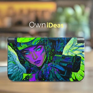 Nintendo 3DS Aufkleber Aufkleber Haut mit Klarsicht Hülle fluoreszierend Fantasie Angepasst Anime Design Sister Geschenk für 3DS XL 2DS xL 3DS New 3DS DSI xL