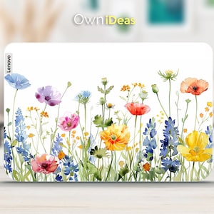 Pegatinas para ordenador Lenovo con diseño floral vívido, regalos personalizados para hermanas, para yoga, ThinkPad, ThinkBook, IdeaPad, Legion Slim imagen 1