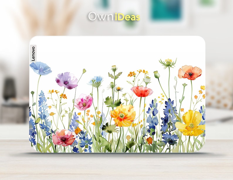 Pegatinas para ordenador Lenovo con diseño floral vívido, regalos personalizados para hermanas, para yoga, ThinkPad, ThinkBook, IdeaPad, Legion Slim imagen 1