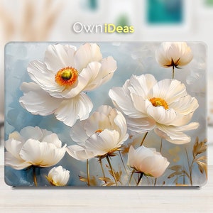 Dell Laptop Decal White Floral Design Personalized Gift for Mother Suitable for XPs Latitude Inspiron Vostro Alienware Precision G Series