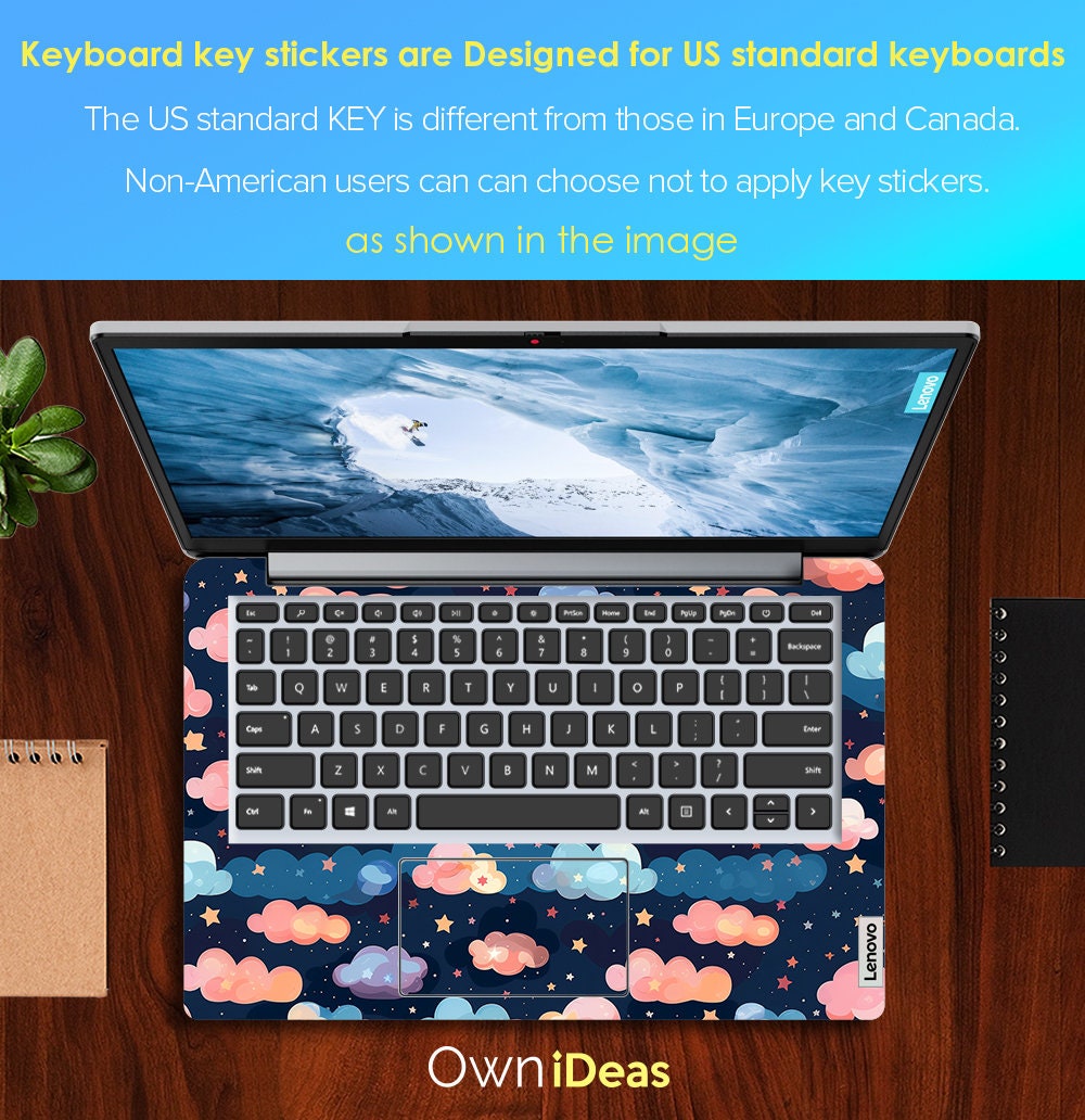 Lenovo ゲーミングノートパソコンビニールステッカー カラフルな