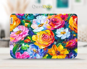 Lenovo X1 carbon Laptop Skin Colorful Oil Painting Flower Pattern Vinyl Sticker  for Yoga ThinkPad ThinkBook IdeaPad Legion Slim Series