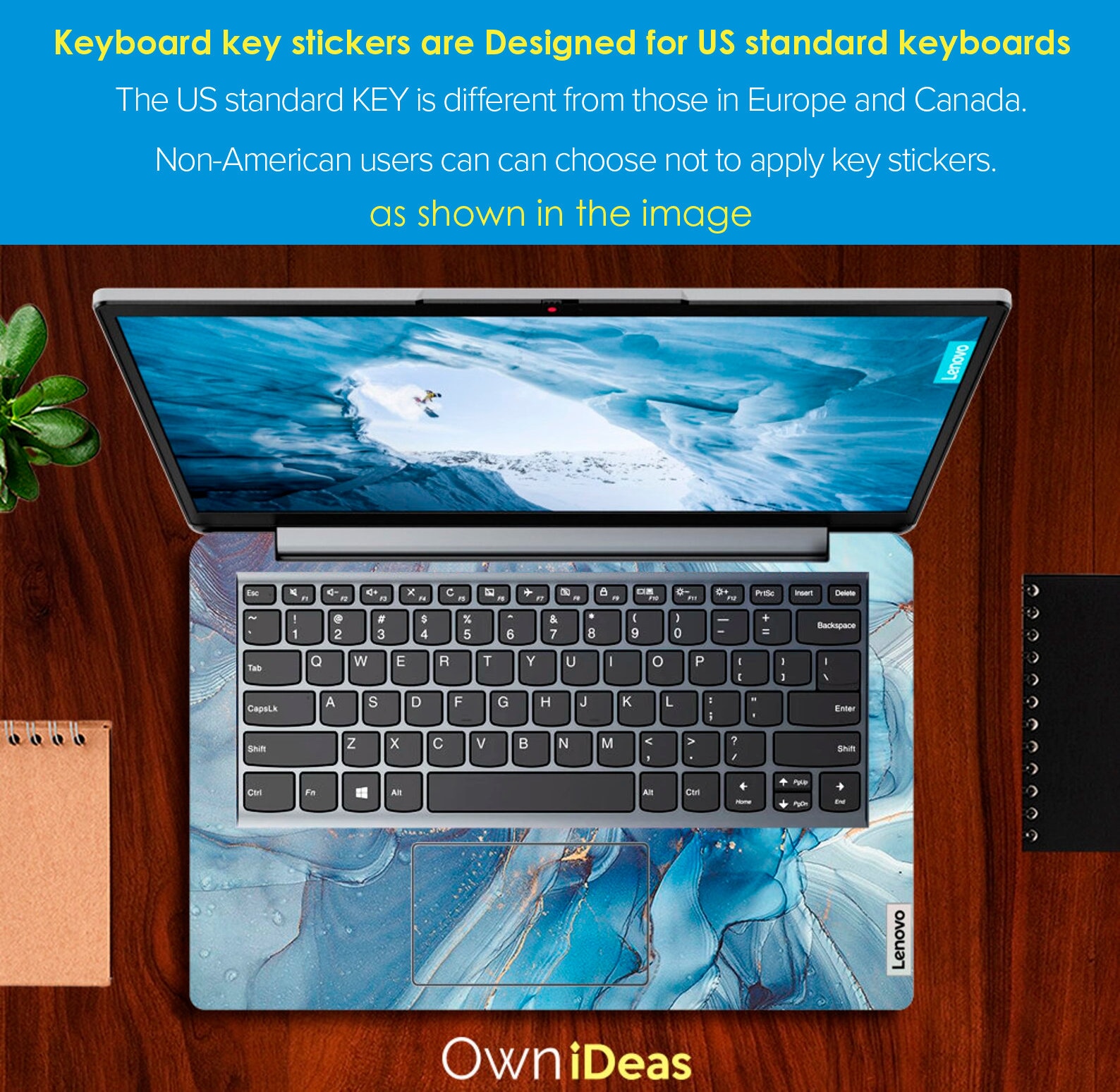 Lenovo Ideapad Slim Skin Pink Marble Design Personalized Customizable ...