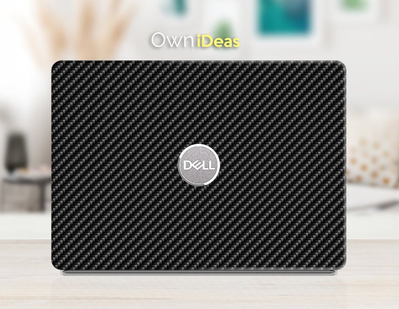 Dell Laptop Skin Fiber Black Solid Color Personalized Individualized Gift Fits Xps Latitude Inspiron Vostro Alienware Precision G Series image 5