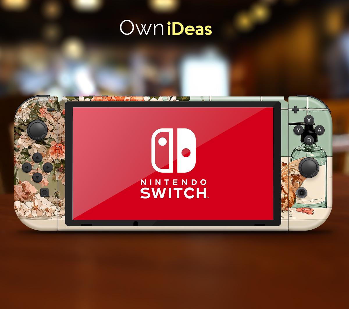 Switch 2 Stickers W Console Case Windowsill Orange Cat Custom