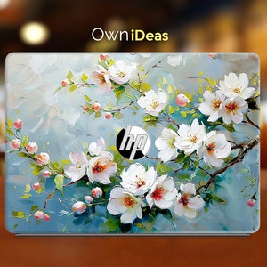 Hp Laptop Skin White Flower Pattern Personalized Gift for Mother for Hp Specter Envy Pavilion Victus Omen Zbook Elite Probook Series