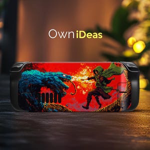 Steam Deck OLED 3M Decal with Transparent Protective Case Pixel Style Showdown Design Customizable Pattern Unique Design Gift