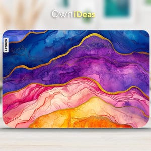 Lenovo Ideapad Laptop Protective Skin Gradient Ripple Design Gift for Her Suitable for Yoga Thinkpad Thinkbook Ideapad Legion Slim Series