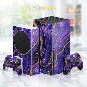 Pegatina de Xbox One con diseño de fantasía de mármol morado, regalo personalizado para Xbox Series X, Xbox Series S, Xbox One X, Xbox One S, Xbox One