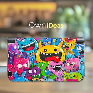 New 2Ds Xl Game Sticker with Clear Case Monster Carnival Design Anniversary Gift for New 3Ds Xl 2Ds Xl Dsi 2Ds Xl 3Ds Xl