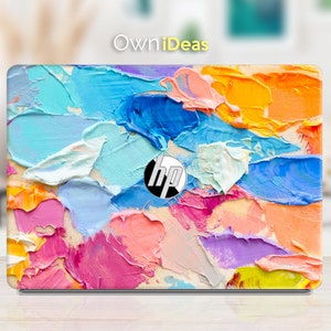 Hp Laptop Skin Colorful Oil Painting Handcraft Decal Personalized Gift For Her Fits Spectre Envy Pavilion Victus Omen Zbook Elite Probook