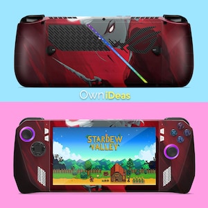 Rog Ally X Skin Decal with Clear Case Crimson Shadow of the Night Design Custom Meaningful Design Special Gift for Her