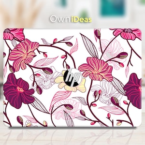 Hp Laptop Skin Classic Pink Flower Design Fashion Vinyl Decal Personalized Gift Fits Spectre Envy Pavilion Victus Omen Zbook Eliteprobook