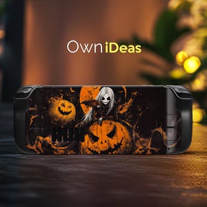Steam Deck Oled Protective Film Halloween Spirit Graphic Vinyl Sticker Suitable for Steam Deck and Steam Deck Oled Clear Case