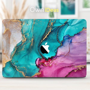 macbook pro 2022 vinyl skin colored marble texture design Apple laptop decal mac keyboard Cover Personalized macbook air m2  13 inch 14 inch