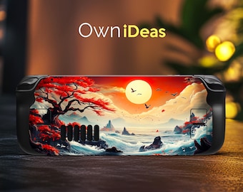 Clear Shell Custom Steam Deck Skin Seaside Sunset Design Vinyl Sticker For Steam Deck and Steam Deck Oled
