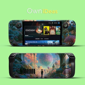Steam Deck DecalColorful Surreal Planet Landscape Custom Vinyl Decal Clear Case for Steam Deck and Steam Deck Oled