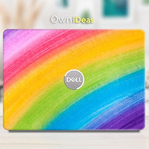 Dell laptop skin, rainbow painting, personalized Customizable gift,  Fits XPS, Latitude, Inspiron, Vostro, Alienware, Precision, G Series