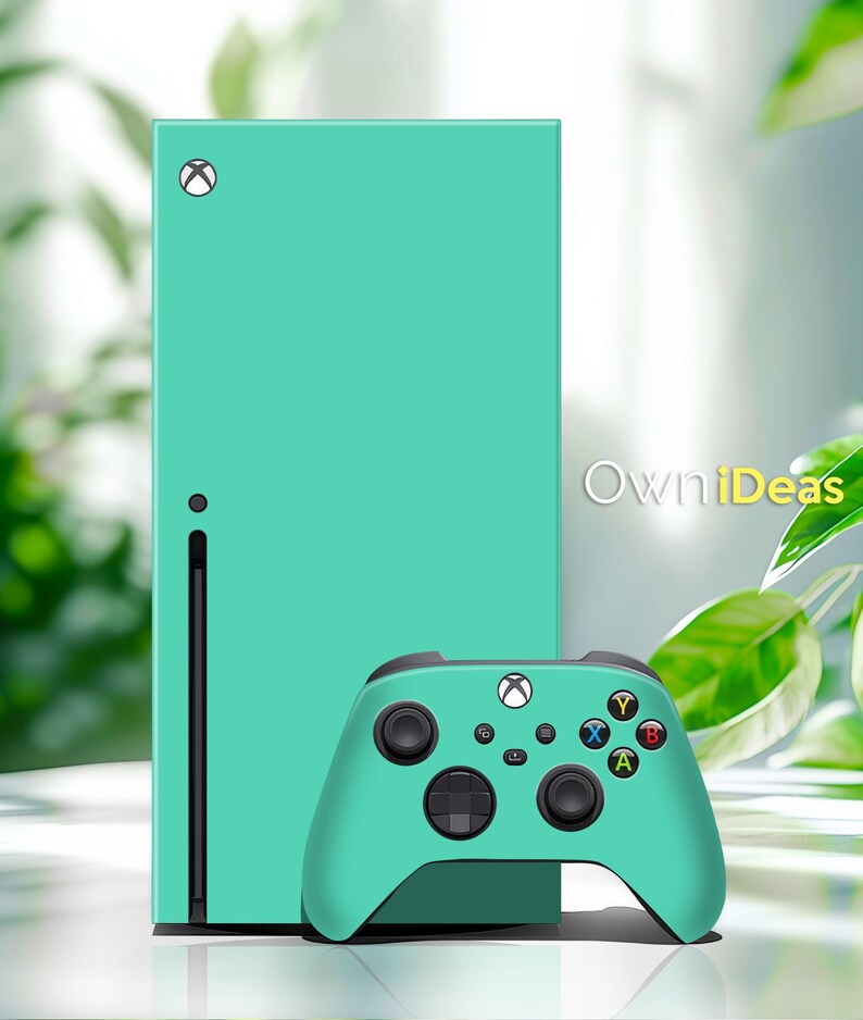 Xbox Controller Turquoise Xbox Series X Sticker Light Green Design Solid Color Sticker Suitable ...