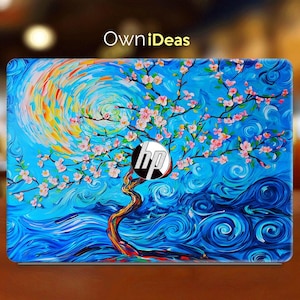 Hp Spectre Laptop Aufkleber Ölgemälde Blumenbaummuster personalisiertes Geschenk für Envy Pavilion Victus Omen Zbook Elite Probook Serie