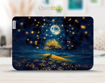 Lenovo Gaming Laptop Vinyl Sticker Firefly Tree Design Personalized Custom Gift for Yoga Thinkpad Thinkbook Ideapad Legion Slim