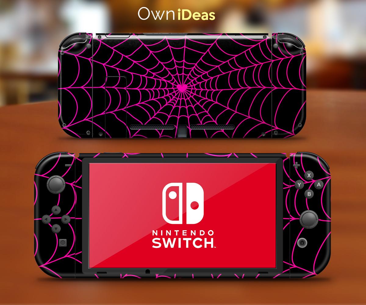 Nintendo Switch Skin Spider Web Design Customizable Pattern