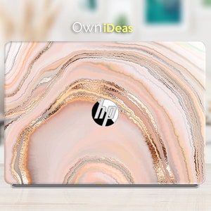 Hp Omen Skin 2-In-1 Laptop Pink Marble Texture Cute Decal Personalized Gift Fits Hp Spectre Envy Pavilion Victus Omen Zbook Elite Probook