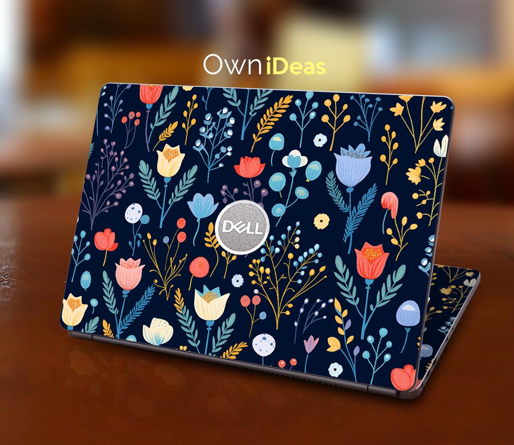 Dell Laptop Decal Bright Botanical Design Personalized Gift Custom ...